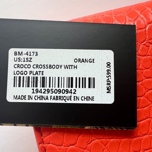 Badgley Mischka Orange Vegan Leather Crossbody or Clutch - Picture 15 of 15